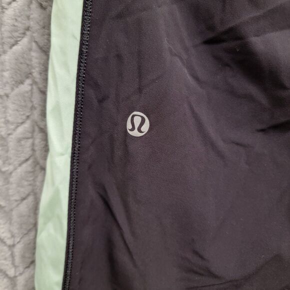Lululemon Run Bandit Track Pant Black / Mini Hyper Stripe Fresh Teal Size 8 - Picture 11 of 13